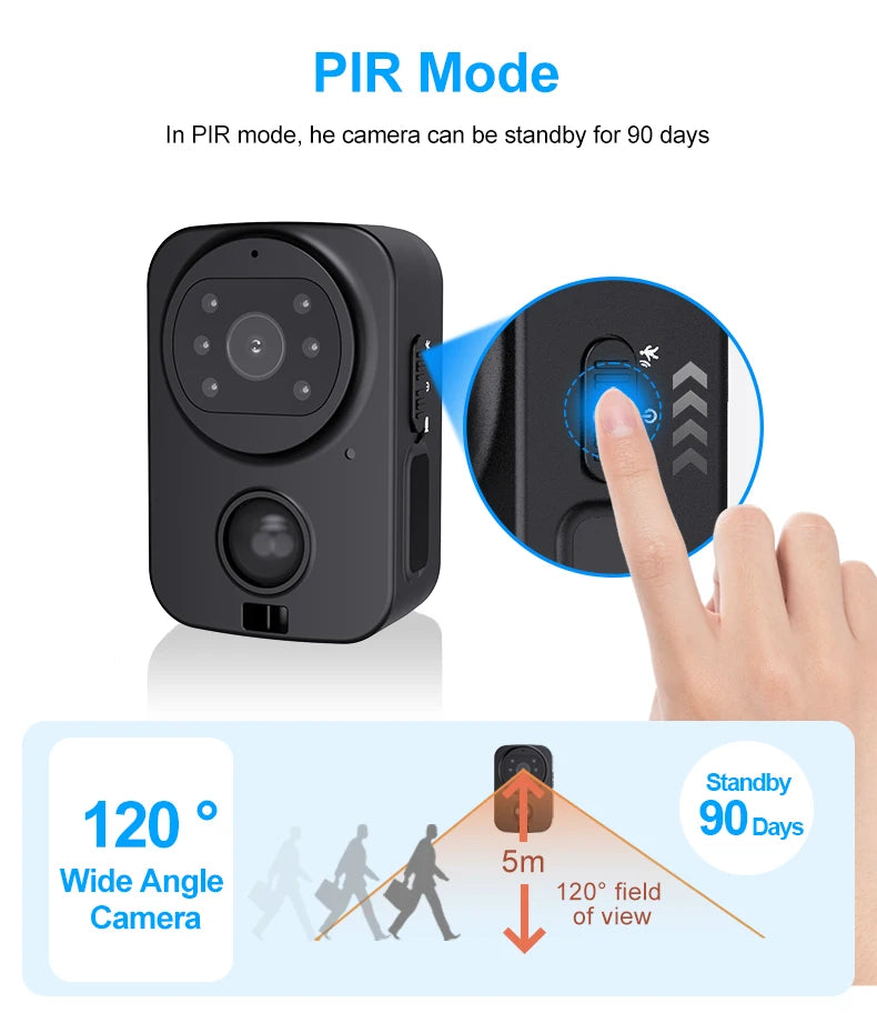 PD01 Waterproof Mini Camera Motorcycle and Bike Recorder Sport DV Pocket PIR Small Police Wearable Body