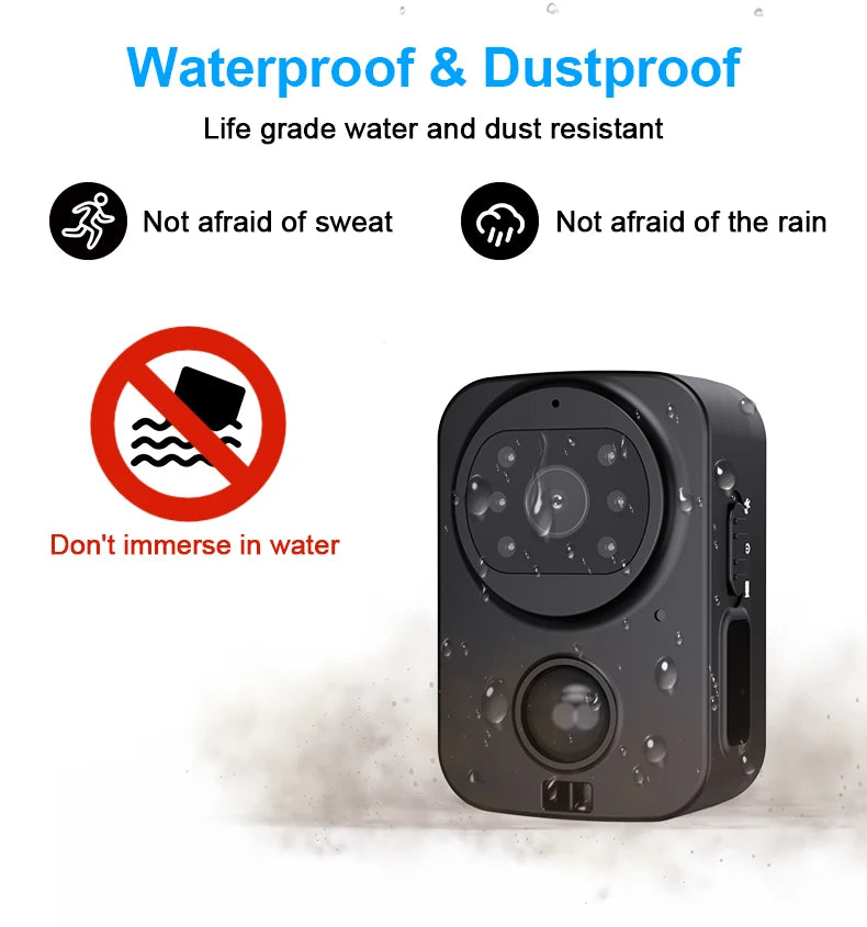 PD01 Waterproof Mini Camera Motorcycle and Bike Recorder Sport DV Pocket PIR Small Police Wearable Body