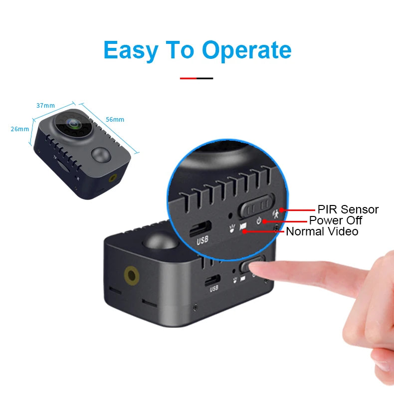 MD29 HD Mini Body Camera 1080P Security Pocket Cameras Motion Activated Small Nanny Cam for Cars Standby Espia Webcam 8H Working