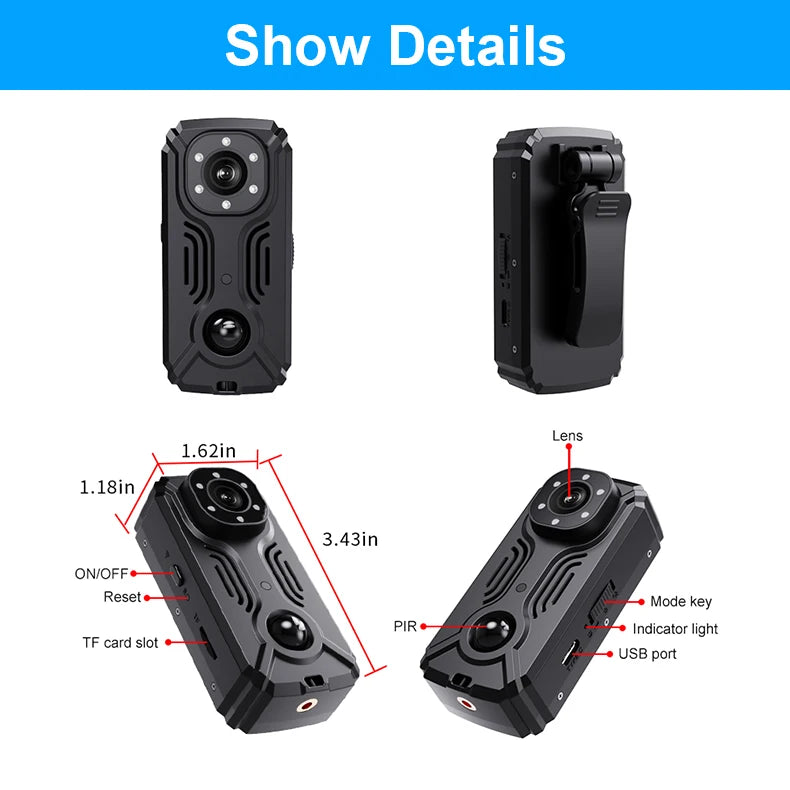 MD37-2K Hotspot Wifi Mini Camera IR-CUT Night Vision DVR Miniature Camcorder Pocket Police Body Cam PIR Bike Cameras Sports DV