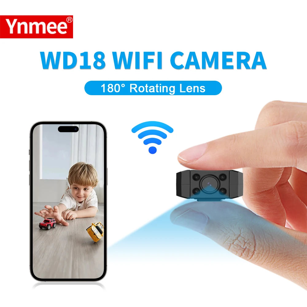 WD18 Wireless Mini Camera WiFi IP Home Safety Body Cam Night Vision Remote real-time Monitor For Home Tiny battery Security Cameras