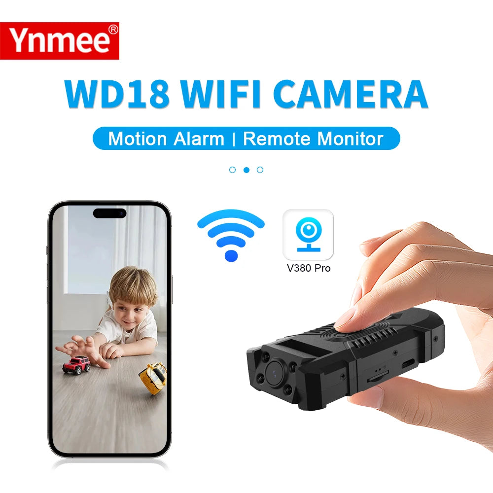 WD18 Wireless Mini Camera WiFi IP Home Safety Body Cam Night Vision Remote real-time Monitor For Home Tiny battery Security Cameras