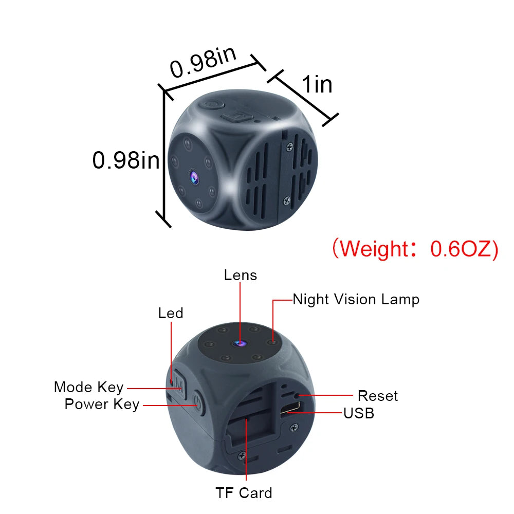 MD21 Mini dice Camera HD 1080P Sensor Night Vision Camcorder Motion DVR Micro secret cam Sport DV Video small tiny Cameras gift