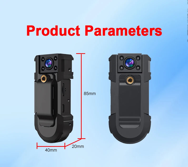 MD32 Mini Body Camera 8 Hours Camcorder Full 1080P HD Police Cam Small 180° Rotating Bike Camera Sports DV Car DVR Pocke Webcam