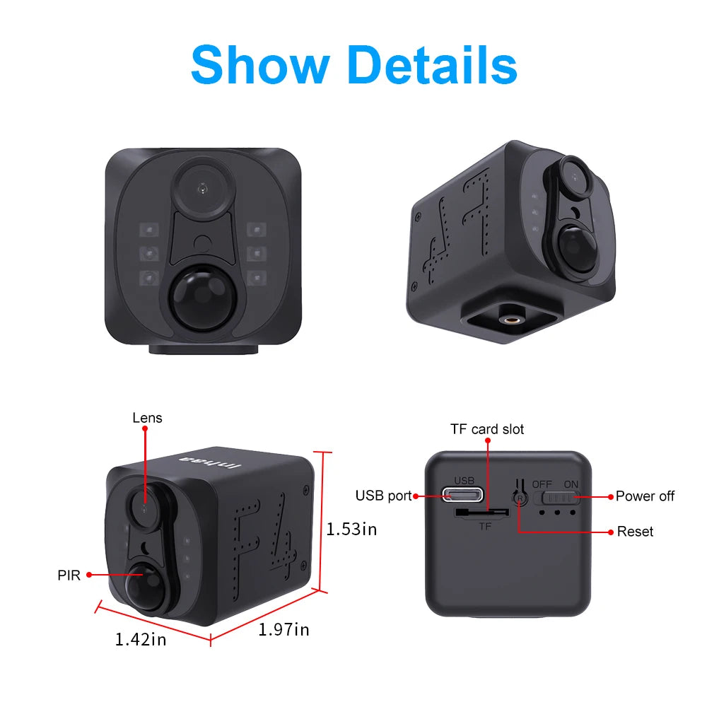 lnhaa WD22 4MP Wireless Security Camera with PIR Alarm  2-Way Talk - 140° Wide Angle 90D Standby Night Vision