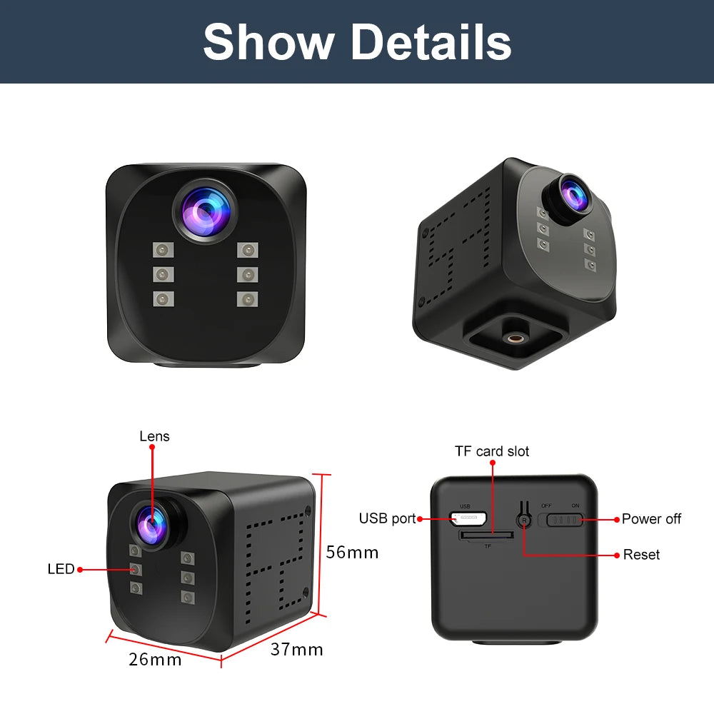 WD19 Mini WiFi Camera Smart Wireless Camcorder HD Small Cam Motion Detection Vlog Espia Night Vision Video  IP Webcamera 1080P