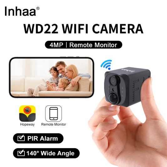 lnhaa WD22 4MP Wireless Security Camera with PIR Alarm  2-Way Talk - 140° Wide Angle 90D Standby Night Vision