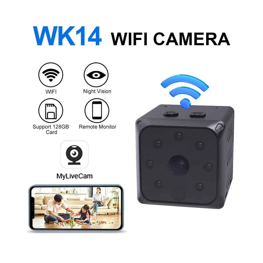 lnhaa WK14 HD mini Wifi Camera Surveillance Home Indoor Audio Wireless Camera IPC HD CCTV Video Security Protection IP Monitor