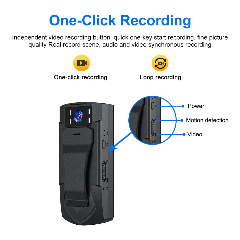 MD33-T 1080P HD Mini Camera Video Recorder Night Vision Micro Camcorder for Aerial Sports Smart DV Voice Body Cam
