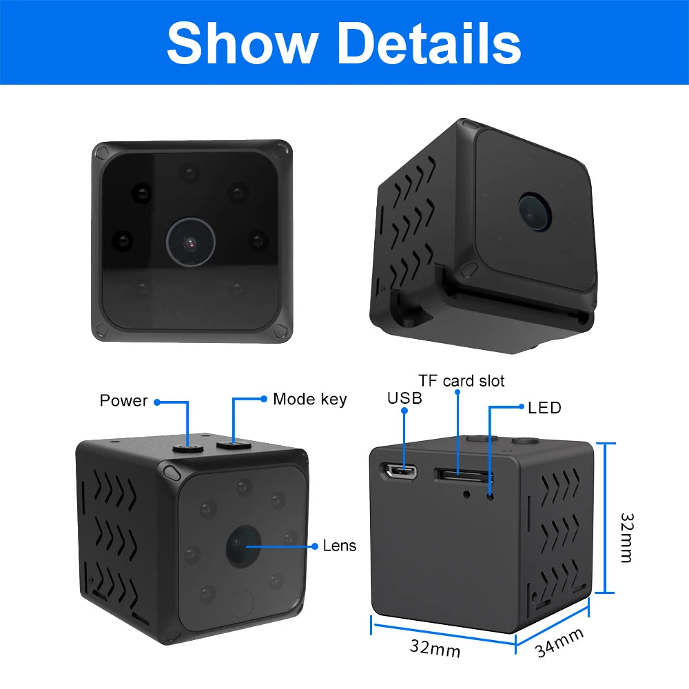 lnhaa WK14 HD mini Wifi Camera Surveillance Home Indoor Audio Wireless Camera IPC HD CCTV Video Security Protection IP Monitor