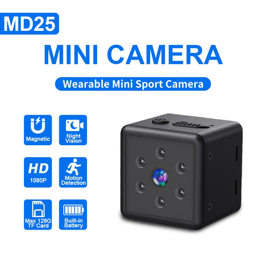 MD25 Mini Body Camera Video Recorder 1080P HD Night Vision Pet Camera with Voice Sports DV Clip Infrared Cam