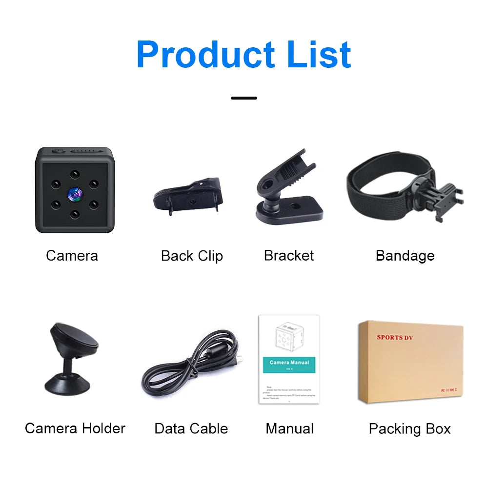 MD25 Mini Body Camera Video Recorder 1080P HD Night Vision Pet Camera with Voice Sports DV Clip Infrared Cam