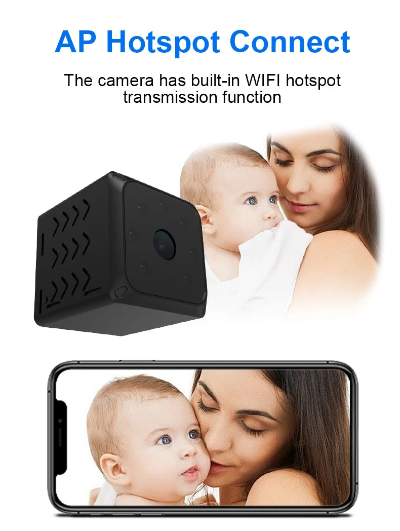 lnhaa WK14 HD mini Wifi Camera Surveillance Home Indoor Audio Wireless Camera IPC HD CCTV Video Security Protection IP Monitor