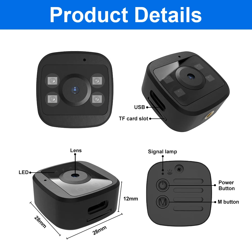 WK15-L Mini WiFi HD Camera, Micro Voice Recorder Cam, Motion Detection, Night Vision, Recording Camcorder, 1080P, IPC, cloud