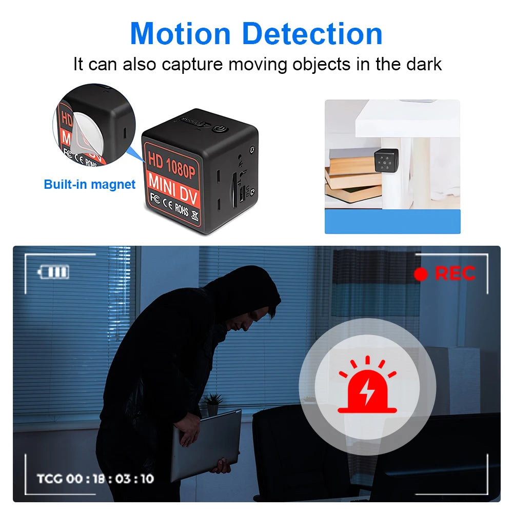 MD25 Mini Body Camera Video Recorder 1080P HD Night Vision Pet Camera with Voice Sports DV Clip Infrared Cam