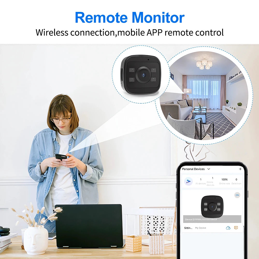 WK15-L Mini WiFi HD Camera, Micro Voice Recorder Cam, Motion Detection, Night Vision, Recording Camcorder, 1080P, IPC, cloud