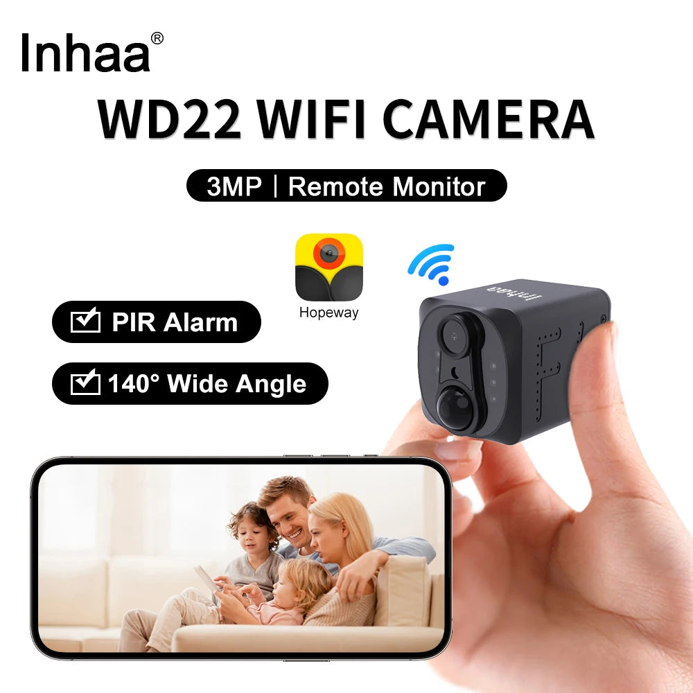 lnhaa WD22 4MP Wireless Security Camera with PIR Alarm  2-Way Talk - 140° Wide Angle 90D Standby Night Vision