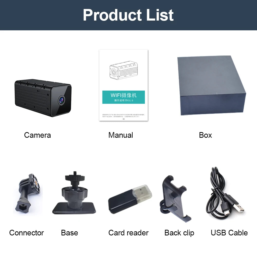 WD9 Mini WiFi Camera 1080P HD Wireless Remote Monitor Tiny IP Camera Video Recorder Micro Cam Indoor
